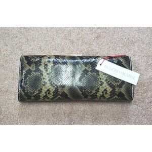 Frances Valentine Eleni All Over Snake Nat/Olive Clutch Elenisne New With Tags